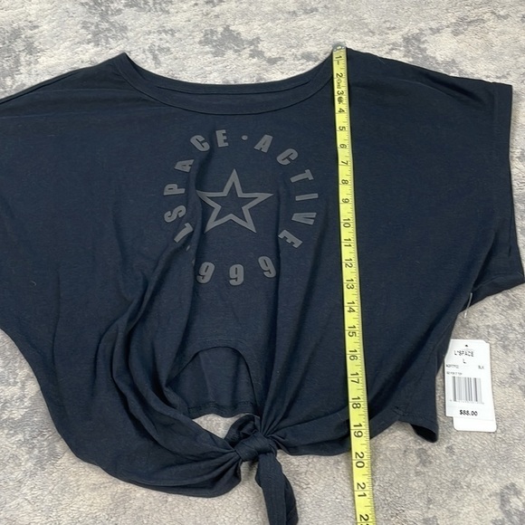 NWT L Space Go For It Activewear Athletic Crop Top Black Tie Waist Sz L - Picture 8 of 11